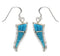 Turquoise Inlay Southwest Silver Hook Dangle Earrings FX31064