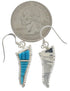 Turquoise Inlay Southwest Silver Hook Dangle Earrings FX31064