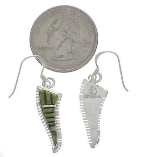 Turquoise Southwest Silver Hook Dangle Earrings FX31068