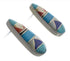 Multicolor Inlay Sterling Silver Southwest Post Earrings FX31090