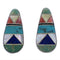 Sterling Silver Southwest Multicolor Inlay Earrings FX31094