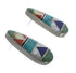 Sterling Silver Southwest Multicolor Inlay Earrings FX31094