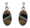 Multicolor Inlay Southwest Silver Post Dangle Earrings FX31129