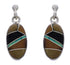 Multicolor Inlay Southwest Silver Post Dangle Earrings FX31129