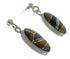 Multicolor Inlay Southwest Silver Post Dangle Earrings FX31129