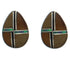 Multicolor Inlay Southwestern Sterling Silver Earrings FX31141