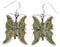 Silver Turquoise Butterfly Hook Dangle Earrings FX31784