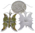 Silver Turquoise Butterfly Hook Dangle Earrings FX31784