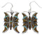 Multicolor Inlay Sterling Silver Butterfly Earrings FX31835