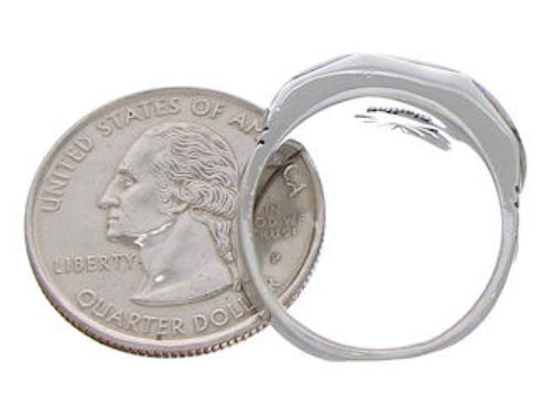 Sterling Silver Jewelry Opal Inlay Ring Size 8-1/4 AX37013