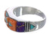 Jewelry Sterling Silver Turquoise Multicolor Ring Size 7-1/4 AX37245