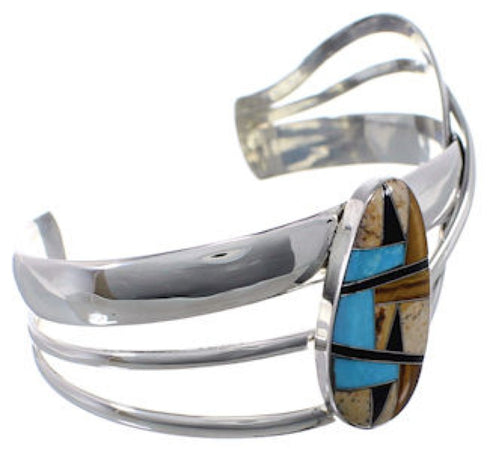 Multicolor Southwestern Silver Cuff Bracelet PX28414