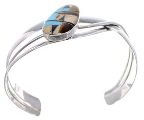 Multicolor Southwestern Silver Cuff Bracelet PX28414