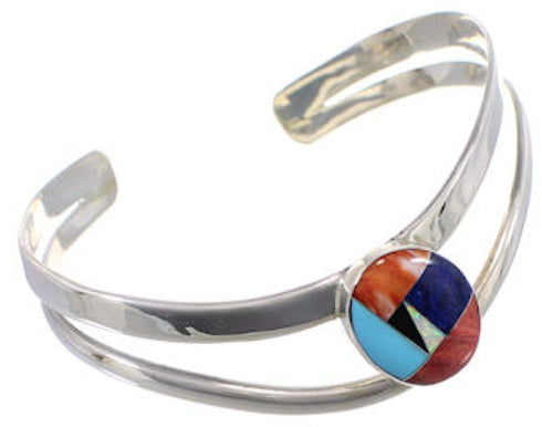 Silver Multicolor Jewelry Southwestern Cuff Bracelet MX27751