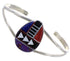 Sterling Silver Multicolor Inlay Cuff Bracelet MX27775