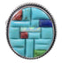 Genuine Sterling Silver Southwest Multicolor Inlay Ring Size 7-1/4 CX51647