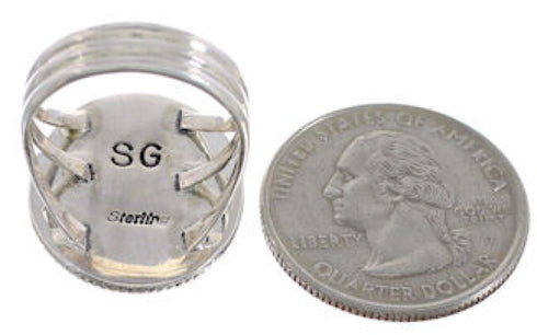 Southwest Multicolor Authentic Sterling Silver Ring Size 7 CX51653