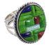 Southwestern Multicolor Authentic Sterling Silver Ring Size 6 CX51660