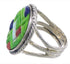Southwestern Multicolor Authentic Sterling Silver Ring Size 6 CX51660