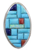 Multicolor Sterling Silver Southwest Jewelry Ring Size 5 CX51664
