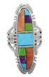 Multicolor Inlay Sterling Silver Ring Size 5-3/4 CX51671