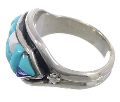 Multicolor Southwest Genuine Sterling Silver Ring Size 5-3/4 CX51674