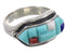 Southwest Multicolor Authentic Sterling Silver Ring Size 8-3/4 CX51685
