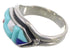 Authentic Sterling Silver Multicolor Southwestern Ring Size 6 CX51681