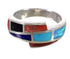 Southwest Multicolor Sterling Silver Inlay Ring Size 6 CX50411