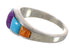 Southwest Sterling Silver Multicolor Inlay Ring Size 7-3/4 CX50424
