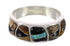 Southwest Multicolor Inlay Sterling Silver Ring Size 7-3/4 CX50427