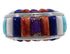 Southwest Silver Multicolor Inlay Ring Size 8-1/2 CX49971