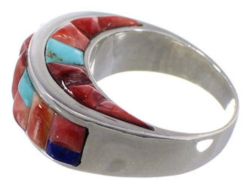Southwest Multicolor Genuine Sterling Silver Ring Size 8-3/4 CX49983