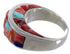 Southwest Multicolor Genuine Sterling Silver Ring Size 8-3/4 CX49983