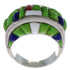 Multicolor Southwest Genuine Sterling Silver Ring Size 6-3/4 CX49987