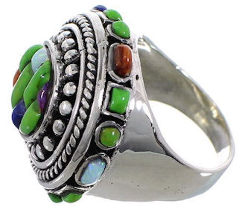 Multicolor Authentic Sterling Silver Southwest Ring Size 7-1/2 CX50000