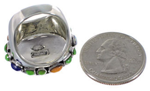 Southwestern Multicolor Sterling Silver Ring Size 5-1/2 CX50001