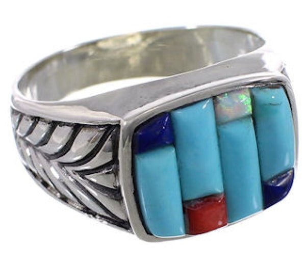 Southwest Multicolor Silver Multicolor Ring Size 11-1/4 CX50041