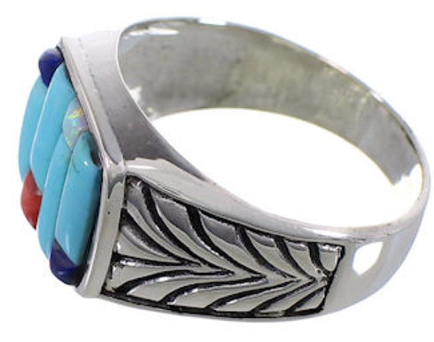 Southwest Multicolor Silver Multicolor Ring Size 11-1/4 CX50041