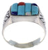 Southwest Multicolor Silver Multicolor Ring Size 11-1/4 CX50041