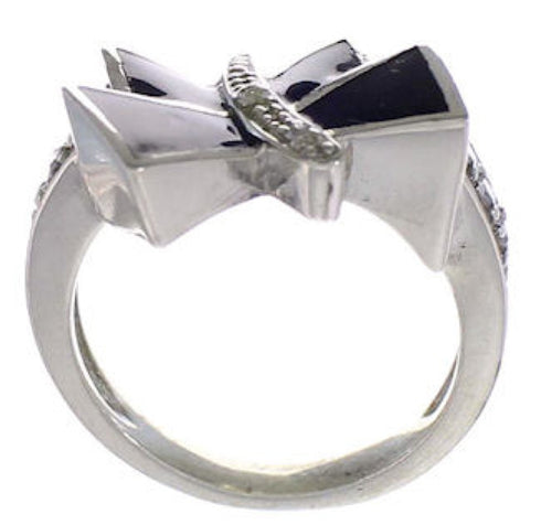 Lapis Inlay Sterling Silver Jewelry Butterfly Ring Size 6 CX51543