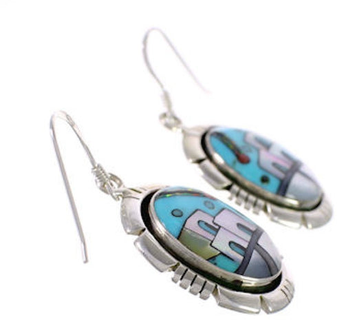 Sterling Silver Native American Design Multicolor Earrings PX31424