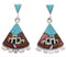 Native American Or Pueblo Design Multicolor Silver Earrings PX31430