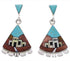 Native American Or Pueblo Design Multicolor Silver Earrings PX31430