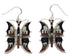 Butterfly Multicolor Native American Design Silver Earrings PX31435