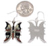 Butterfly Multicolor Native American Design Silver Earrings PX31435