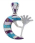 Multicolor Inlay Kokopelli WhiteRock Mystic Ocean Pendant PX26074