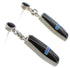 Jet Blue Opal Inlay Southwestern Post Dangle Earrings PX43479