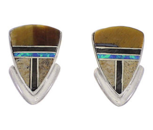 Silver And Multicolor Jewelry Post Earrings PX43497