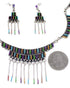 Multicolor Sterling Silver Jewelry Link Necklace Set PX34246